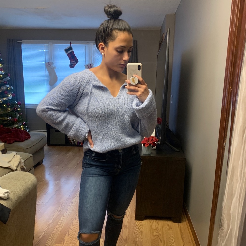 Express baby blue oversized sweater